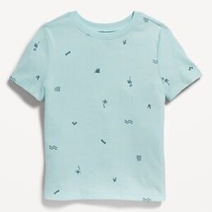 Old Navy Aqua Toddler Kids Tee with Abstract Patterns 3T